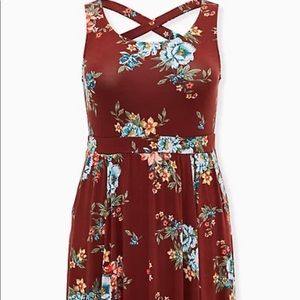 Torrid Super Soft Floral Crossback MIDI Dress NWOT